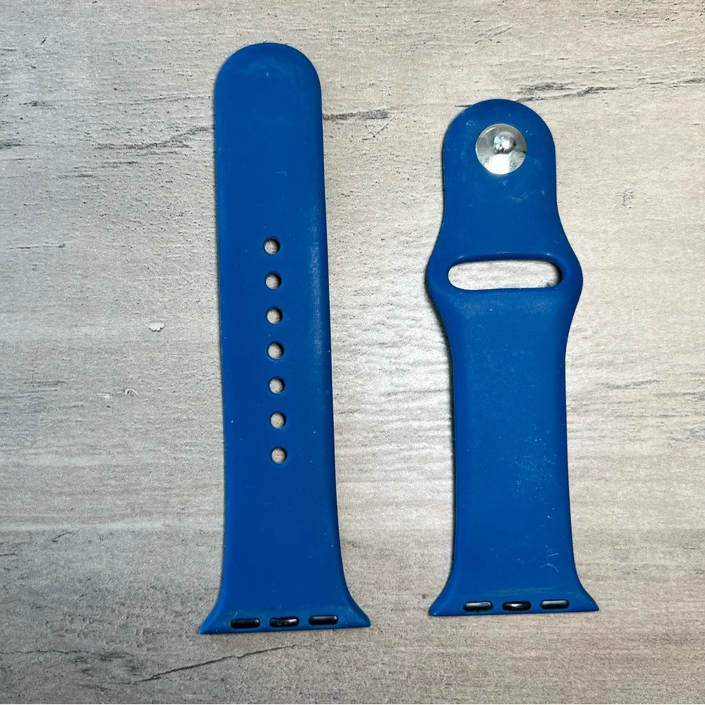 Apple Watch Bands 38 40mm Silicone Sport Strap Set 3pc Navy Red Blue S - M - Picture 8 of 16